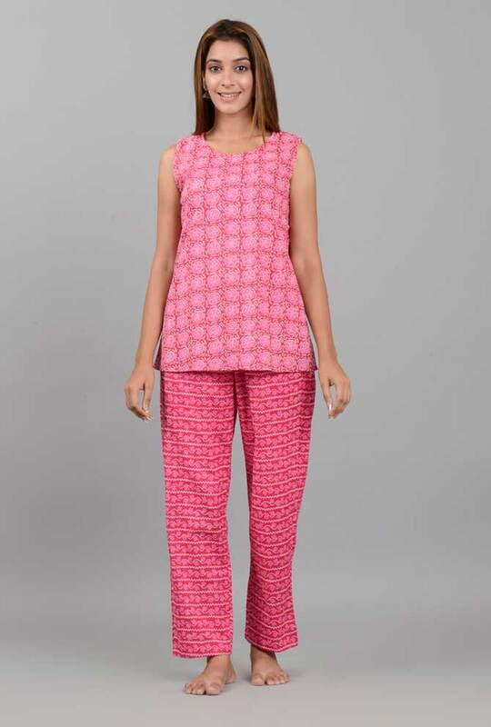 Cotton Sleeveless Top Pajama Set