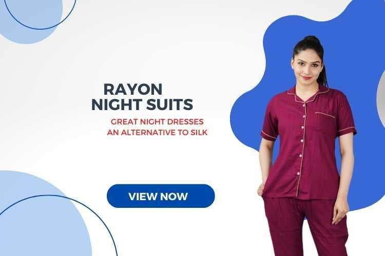 parijaths rayon night suits banner