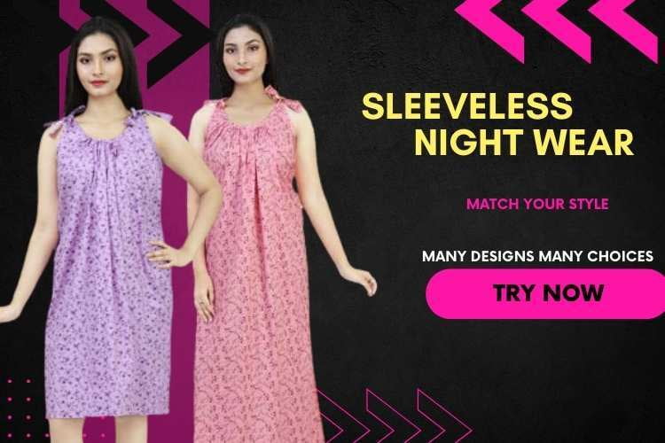 parijaths sleeveless night wear banner