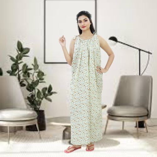 Parijaths Floral  Sleeveless Nighty Maxi