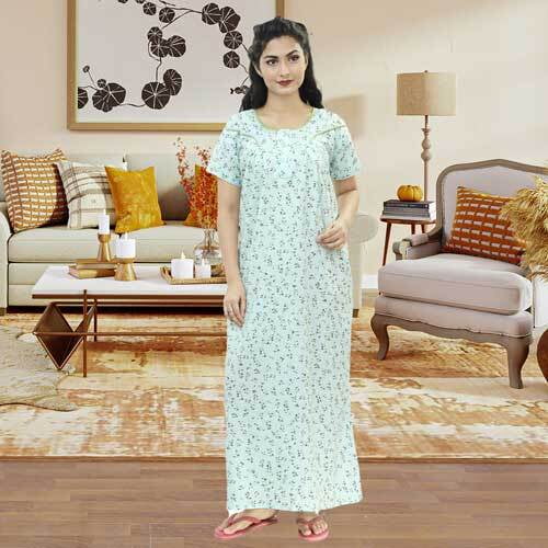 Parijaths Floral Nighty with Front Button