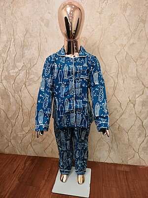 Kids Cotton Night Suit Fish Prints