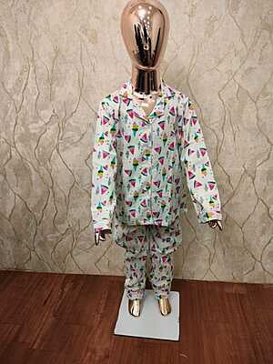 Kids Cotton Night Suit Fruit Prints