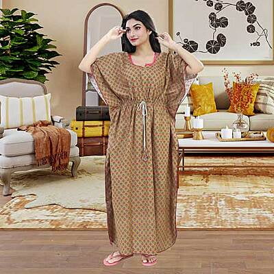 Premium Cotton Long Kaftan Nighty Maxi 