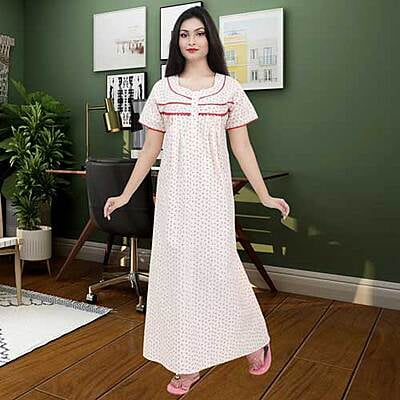 Cotton Nighty Maxi Front Buttons