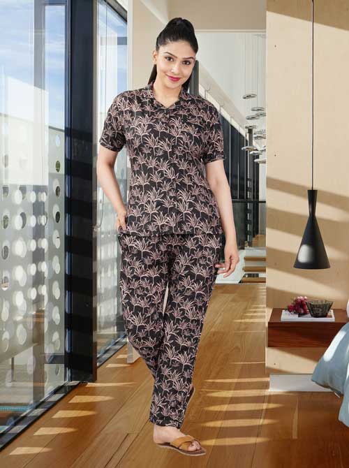 D37 Modal Silk Cotton Night Suit