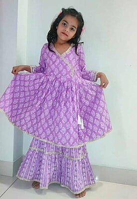 Premium Cotton Floral Party Wear - Sharara Premium Cotton Floral Party Wear - Sharara