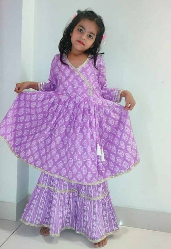 Premium Cotton Floral Party Wear - Sharara Premium Cotton Floral Party Wear - Sharara