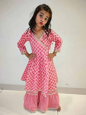 Premium Cotton Party Wear - Sharara - Block Prints Premium Cotton Party Wear - Sharara - Block Prints