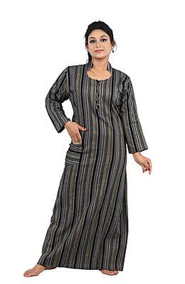 Cotswool Nighty with Front Zip (Stripes)